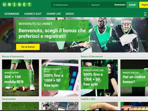 Homepage Unibet