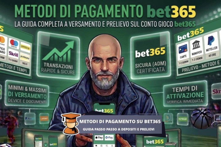 Bet365 ricarica e prelievi, metodi e tempistiche