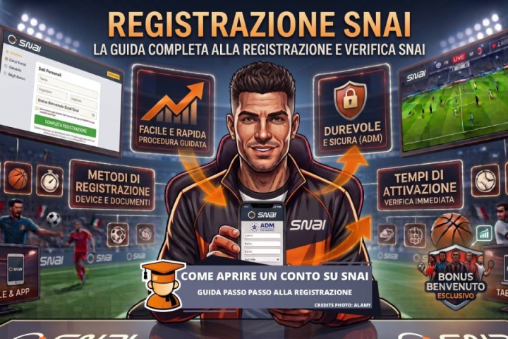 Registrazione Snai, dall'apertura conto SPID all'analisi del profilo
